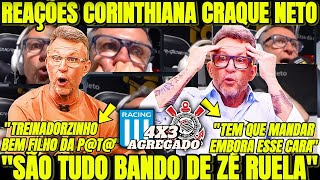 REAÇÕES CRAQUE NETO APÓS ELIMINAÇÃO DO CORINTHIANS DA SULA OLHA O QUE ELE FALOU CORINTHIANS HOJE [upl. by Oiramal]