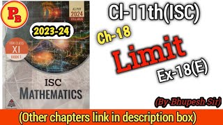 Limit  Ex18E  Cl11  ISC  schand school book solution [upl. by Rather]