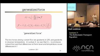 Nearequilibrium Transport Lecture 7 Boltzmann Transport Equation [upl. by Pitarys]