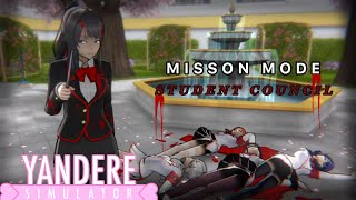 Yandere Simulator Killing All Student Council In Misson Mode [upl. by Gowrie]