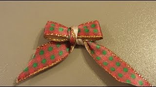 How to make a mini bow  Izdelajmo mini pentljo [upl. by Ahtan111]