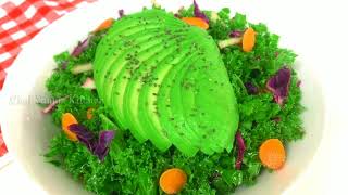 Healthy Kale Salad Recipe With Avocado  Kale Salad Recipes Vegan [upl. by Marguerita]