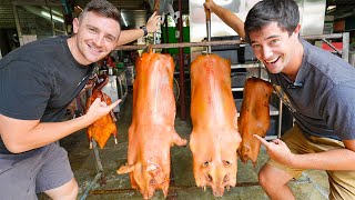 Taiwanese Food  CRAZY BBQ Suckling Pig FEAST with LoganBeck in Taichung Taiwan [upl. by Burbank208]