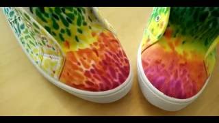 Decorating canvas shoes with sharpies and alcohol [upl. by Groves]