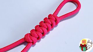 つゆ結び（スネークノット）の編み方 基本的で簡単な飾り結び パラコード ／ 結び方ナビ 〜 How to tie 〜 [upl. by Wichern]