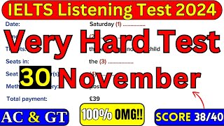 30 November 2024 IELTS Listening Test With Answers  IELTS  IDP amp BC [upl. by Esinahs12]