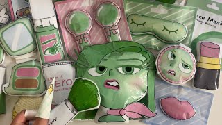 ☁️Paper diy☁️ INSIDE OUT 2 DISGUST Blind Bags 💚 Skincare  Makeup  ASMR  Tutorial✨ [upl. by Rehotsirk]