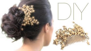 DIY HAIR CLIP quotPEINETA DECORADA CON ESTRELLASquot [upl. by Enywad]