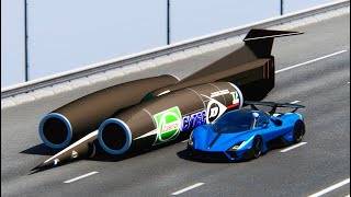 2022 SSC Tuatara Striker vs Thrust SSC  Drag Race 20 KM [upl. by Ise]