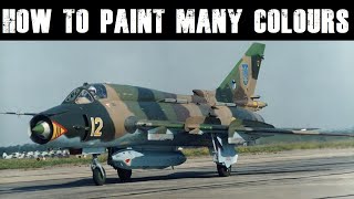 HobbyBoss 148 Su17M4 Fitter how to paint a splinter camouflage pattern [upl. by Anelas496]