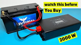 12v inverter 2000w test with maximum continuous discharging current 100ah battery [upl. by Ilellan]