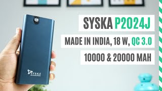 Syska Power Bank Review P2024J Made in India Fast Charging Power Bank 20000 amp 10000 mAH Giveaway [upl. by Nanahs]