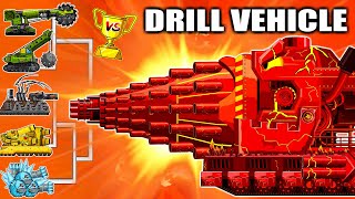 Transformers Tank Armoured Drill Vehicle vs Construction  Cartoon about Tanks  Arena Tank Cartoon [upl. by Studner]