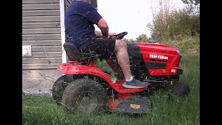 Craftsman T110 takes on overgrown lawn Part 1  satisfying video [upl. by Marika]