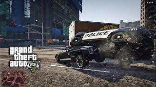 Look how I Overturned a Police Car in Gta 5 [upl. by Kaehpos907]