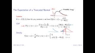 Lecture 5 Part 5  Calculating the Mean of a Truncated Normal Distribution [upl. by Kreiner]