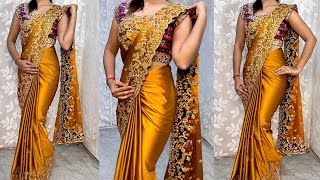 Vichitra SilkBorder Saree kaise PahneVichitra Silk Saree Draping TrickBeginners Draping Tutorial [upl. by Akitnahs]