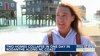 Two Outer Banks homes collapse in ocean on Friday [upl. by Laeynad]