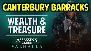 Canterbury Barracks Wealth Treasure Chests amp Door Key Location  Cent  Assassins Creed Valhalla [upl. by Ahsytal607]