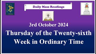 Daily Mass Readings 3rd October 2024 [upl. by Domella]