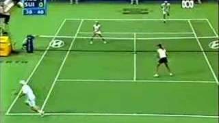 Federer amp Mirka vs Hewitt amp Molik  part 2 [upl. by Nosreme]