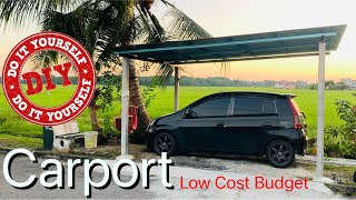 How to Build a Carport  DIY Car parking roof  Simple and Low Cost Budget for Car Garage [upl. by Llenrahs909]