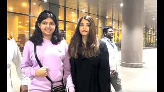 Aishwarya Rai Bachchan with Aaradhya Bachchan spotted at Mumbai Airport [upl. by Britte307]