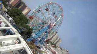 Steeplechase front seat onride HD POV Luna Park Coney Island NYC [upl. by Ahsirtak61]