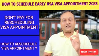 How To Get Early US Visa Appointment Date  How To Reschedule USA Visa Appointment [upl. by Gosney29]