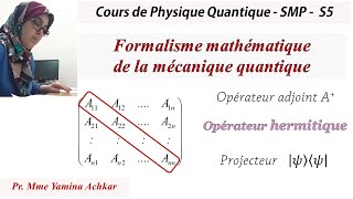 Formalisme mathématique de la mécanique quantique Partie4 [upl. by Nosirrah700]