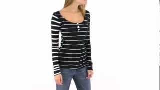 Volcom Womens Sugarhill Stripe LS Henley  SwimOutletcom [upl. by Shishko]