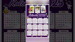 Template kalender 2025 kalender2025 templatekalender2025 [upl. by Naryb]