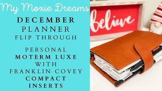 Planner Flip Through  Caramel Moterm Personal Luxe 20  FC Compact Inserts  December Flip  EDC [upl. by Iggam]