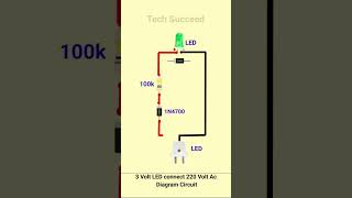 3 Volt LED connect 220 Volt Ac Diagram Circuit reels vlog viralshorts viralreels viralvideos [upl. by Wynn]