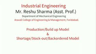 Inventory control  production and backorder model [upl. by Eseuqcaj568]