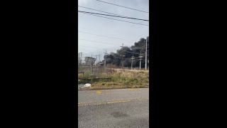 Entergy substation on fire in Algiers [upl. by Edmonds]