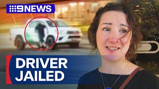 Disqualified driver jailed after hitting female cyclist  9 News Australia [upl. by Artapoelc267]