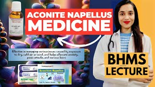 aconite napellus medicine BHMS lecture video  aconite napellus homeopathic medicine in detail [upl. by Lleinad]