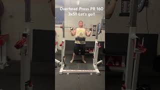 Overhead Press PR 160 3x5 Let’s go [upl. by Jeffy]