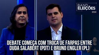 DEBATE COMEÇA COM TROCA DE FARPAS ENTRE DUDA SALABERT PDT E BRUNO ENGLER PL [upl. by Alair958]