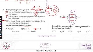 10SINIF FİZİK KAZANIM TEST 2 ELEKTRİK [upl. by Oahc]