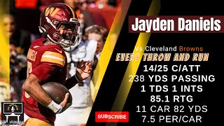 Jayden Daniels every throw and run  Washington Commanders vs Cleveland Browns  week 5 [upl. by Gnov814]