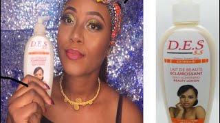 Skin lightening DES 55 skin lightening beauty lotion review [upl. by Haff]