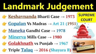 Landmark Judgement Of Supreme Court  Landmark Case On Constitution  Important Case  2023 [upl. by Hodgson87]