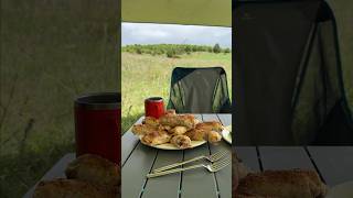 KAMPTA MANTARLI BÖREK YAPTIK kamp camping shorts yemek food [upl. by Edrock526]