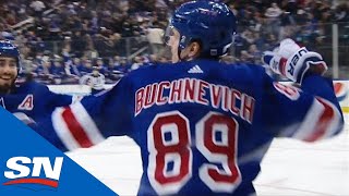 Mika Zibanejad Feeds Pavel Buchnevich For Goal Off Blues Turnover [upl. by Guerra65]