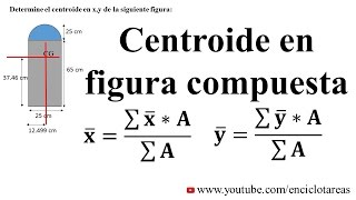 CENTROIDE EN FIGURA COMPUESTA Ejemplo No2 [upl. by Ode355]