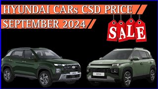 New CSD Canteen Price September 2024  Hyundai CSD Price September 2024  Creta CSD Price  CSD Cars [upl. by Ardelle699]