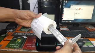 How to Install Barcode Label Printer Sticker Paper Roll [upl. by Nylasoj]