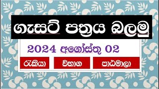 රජයේ ගැසට් පත්‍රය Government Gazette 2024 08 02 [upl. by Barncard]